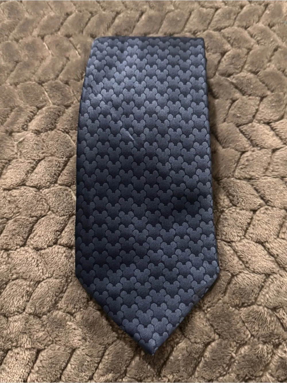 Walt Disney World Mickey Mouse Tie. Navy with subtle Mickey Mouse design.
